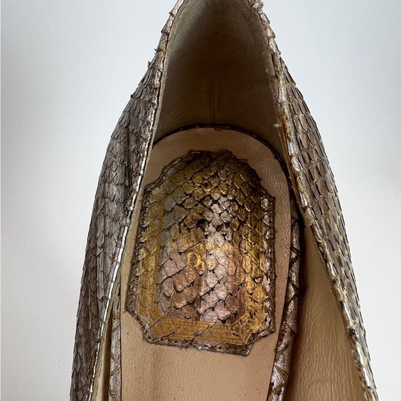 Christian Dior Platinum Snake Skin Peep-toe Heels 36 - Picture 14 of 15